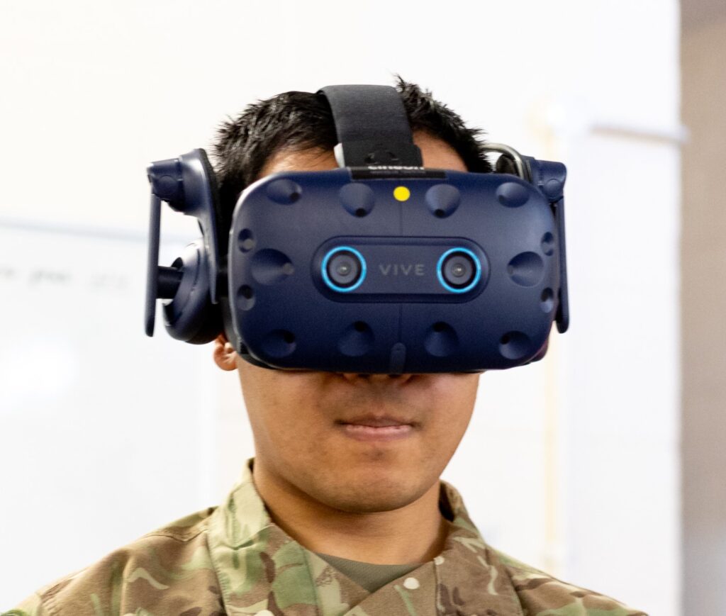 RAF serviceman in VR headset